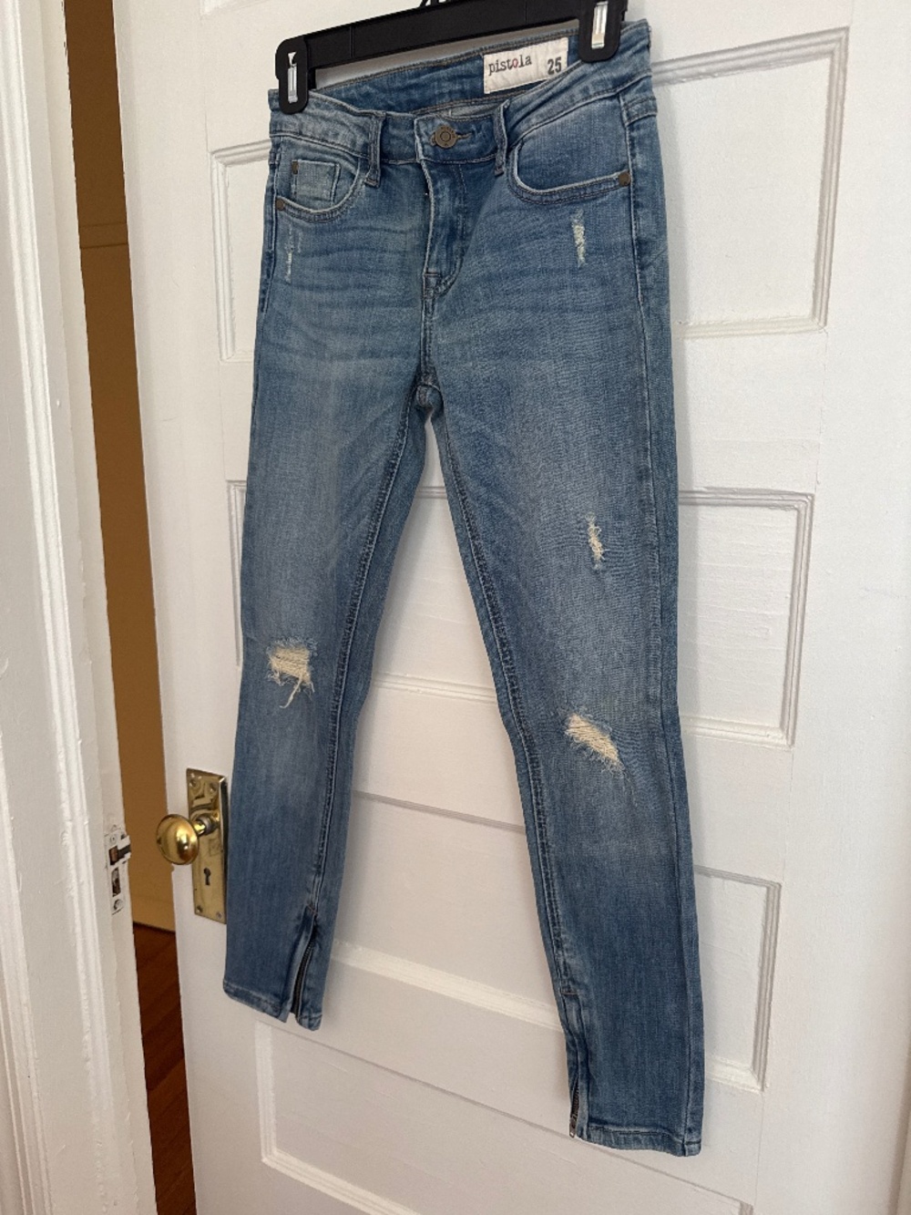 Pistola Distressed Zipper Ankle Jeans 5